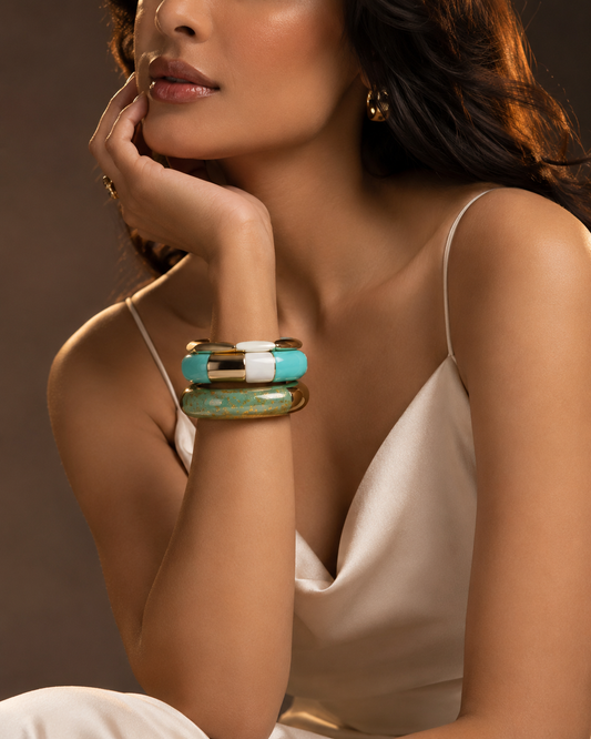 Chunky Resin and Gold bracelet