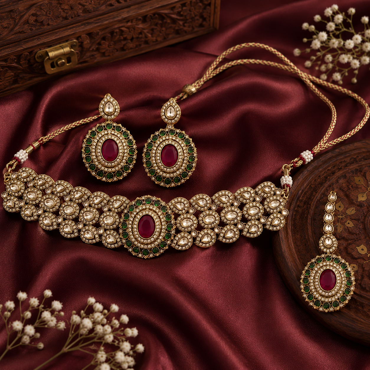 Sherya premium Kundan Chokar Necklace