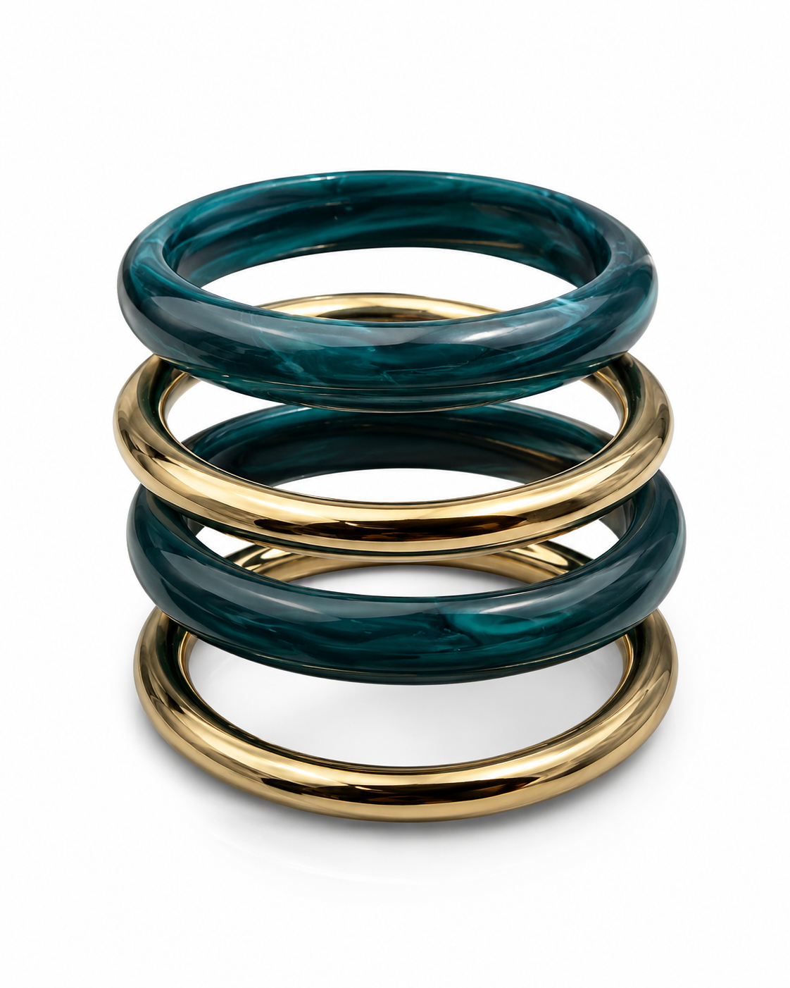 Stack Chunky Resin and gold Bracelet