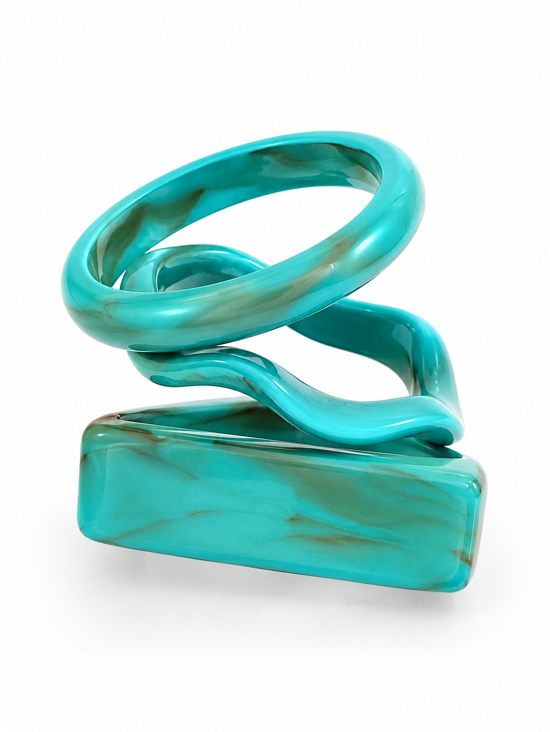 Chunky Resin and Gold stack Bracelet
