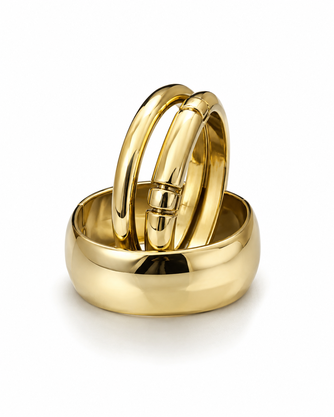 Chunky Golden Bangle Stack Bracelet