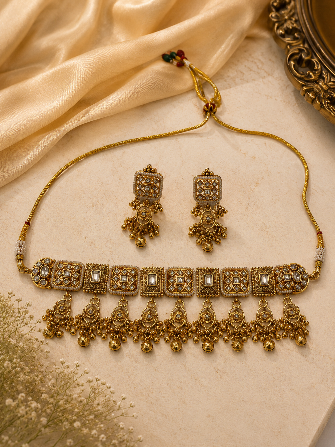 High Gold choker Necklace set