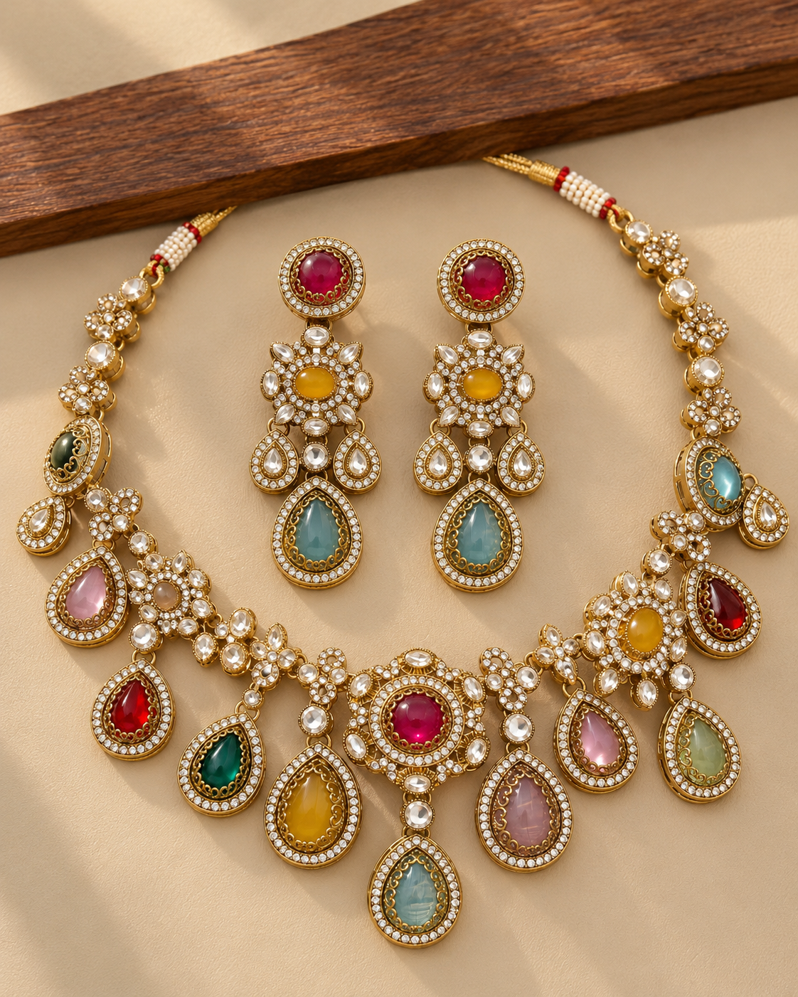 Sabyasachi Namisha Necklace Earrings With Tika