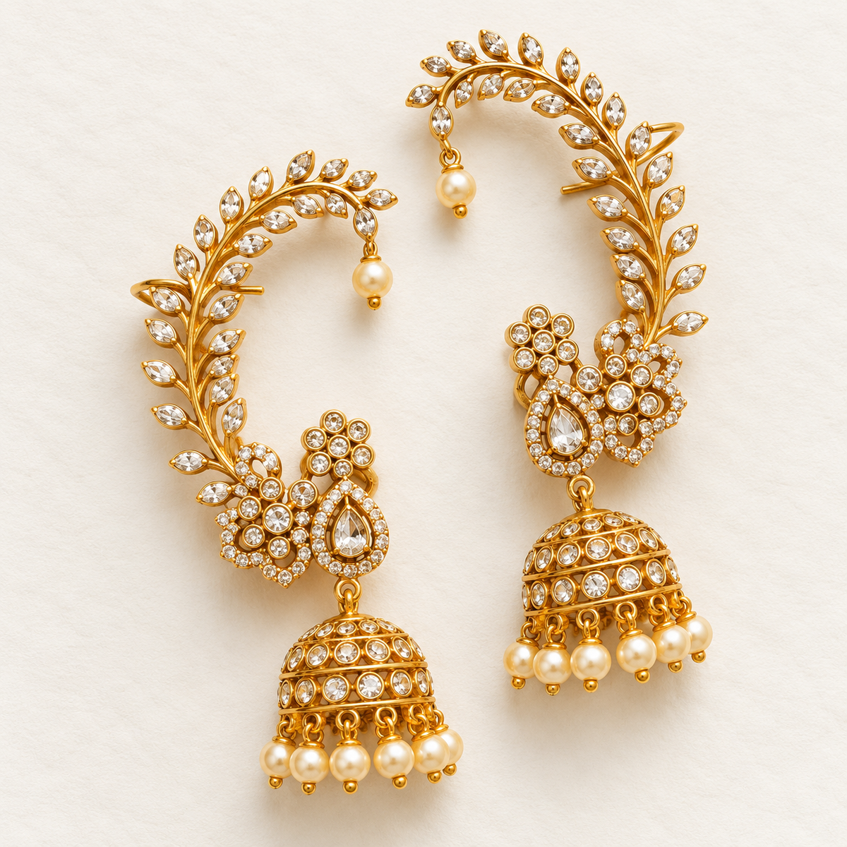 Premium Gold Jhumki Ear-Cuffs