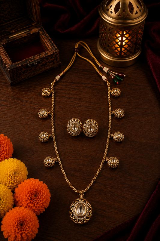 Minimal Long Brass Necklace