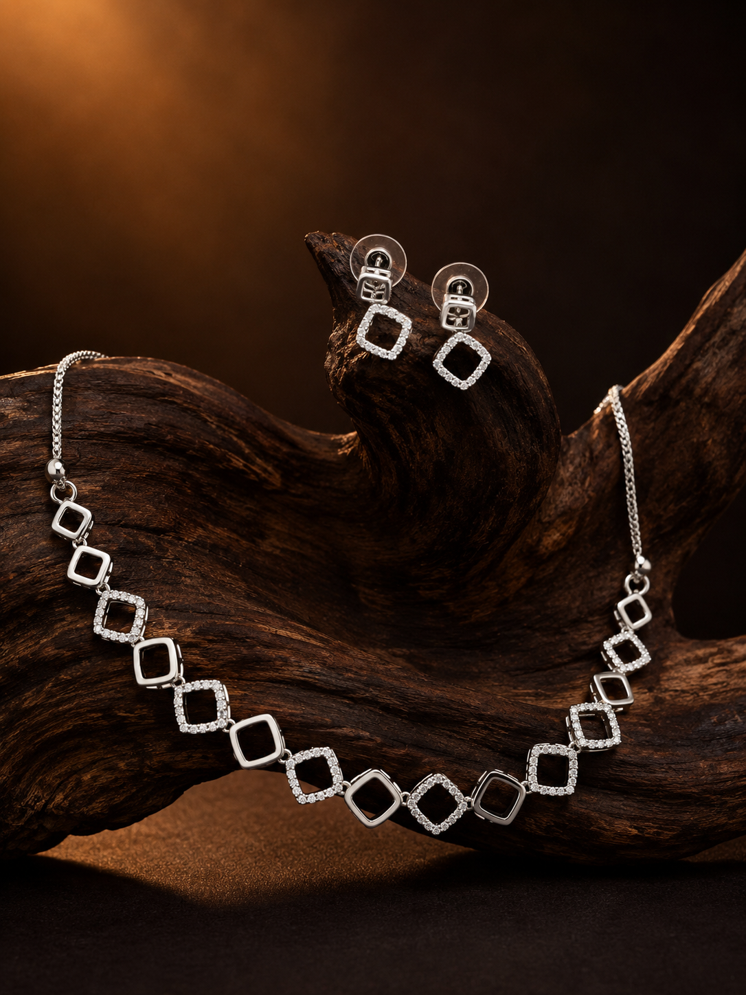 Luxury Silver Ad necklace set