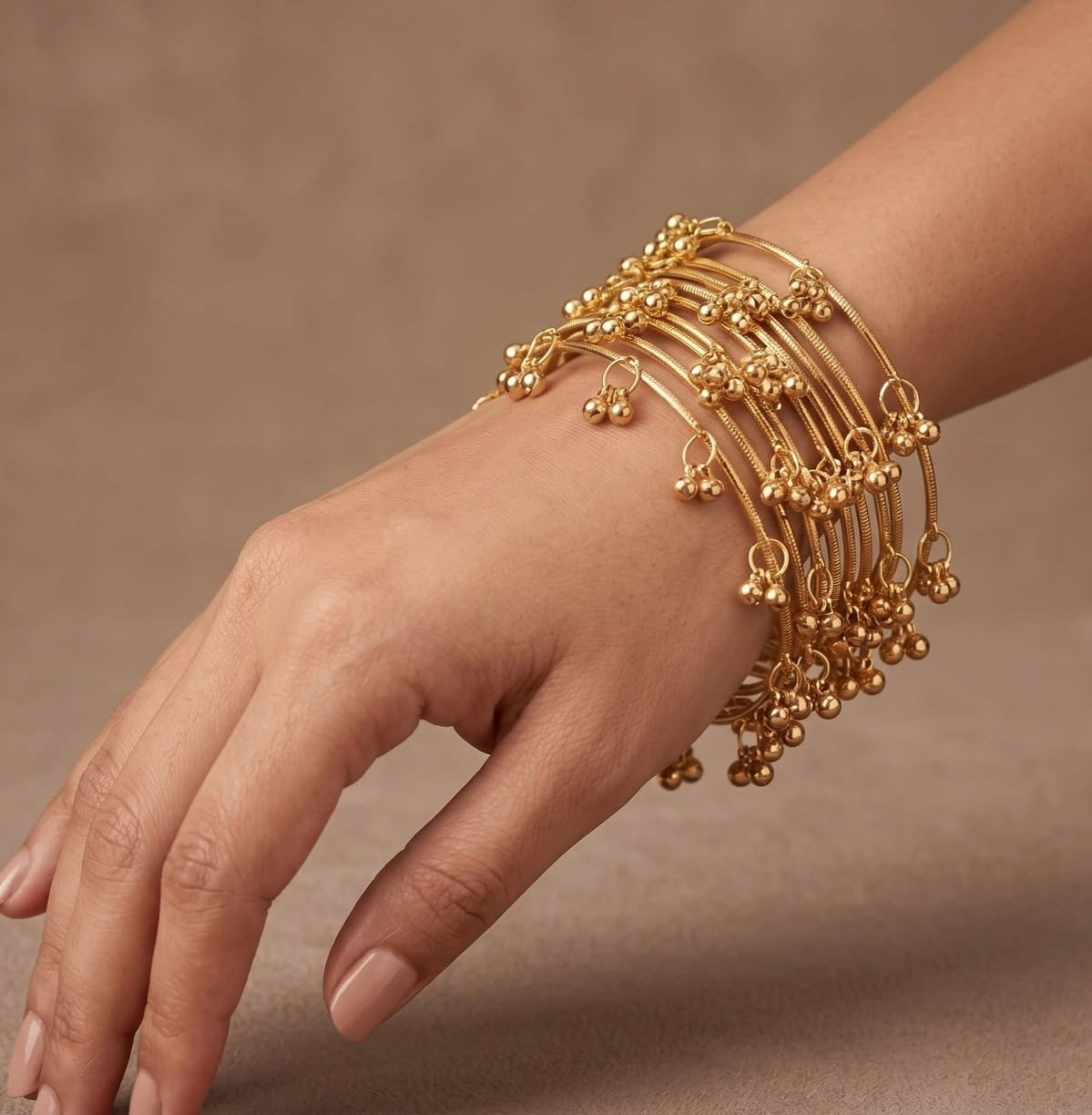 Golden Kashmiri Bangles set of 8 Bangles