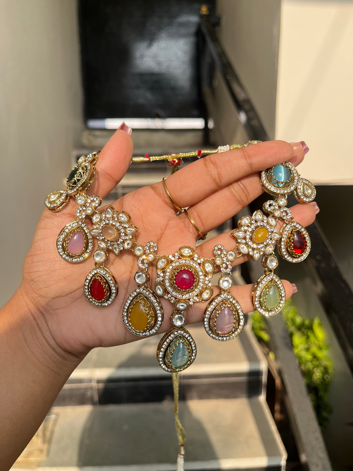 Sabyasachi Namisha Necklace Earrings With Tika