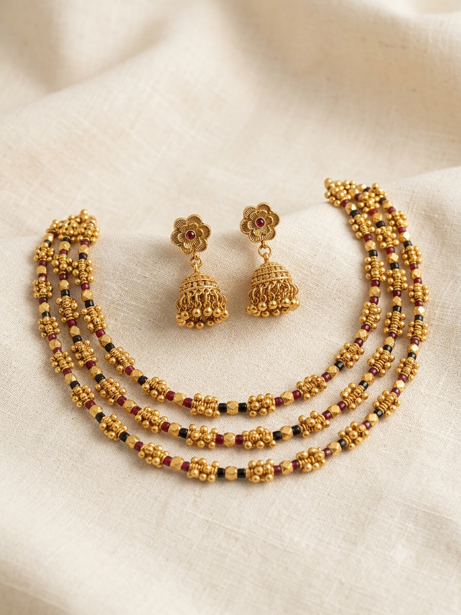 Ashtapailu Necklace with jhumki