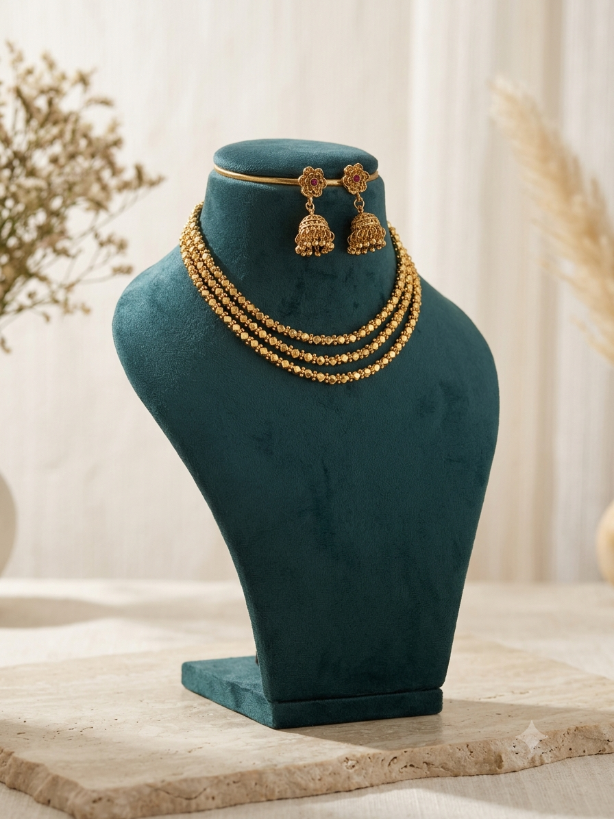 Ashtapailu Jewellery Necklace With Jhumki