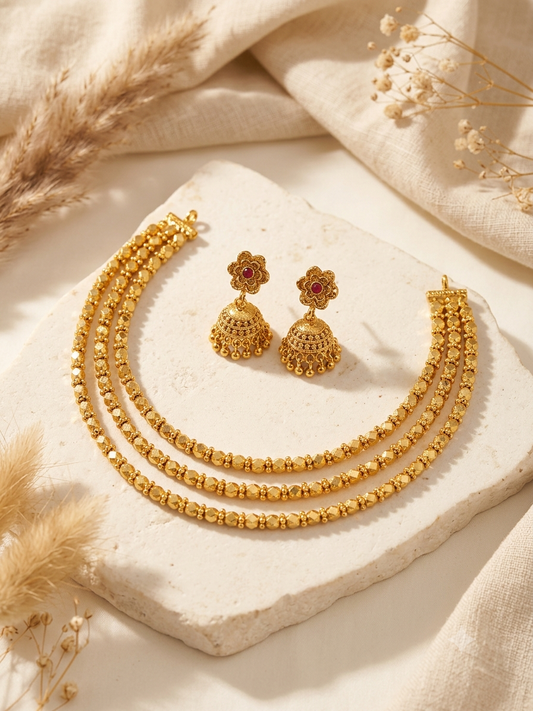 Ashtapailu Jewellery Necklace With Jhumki