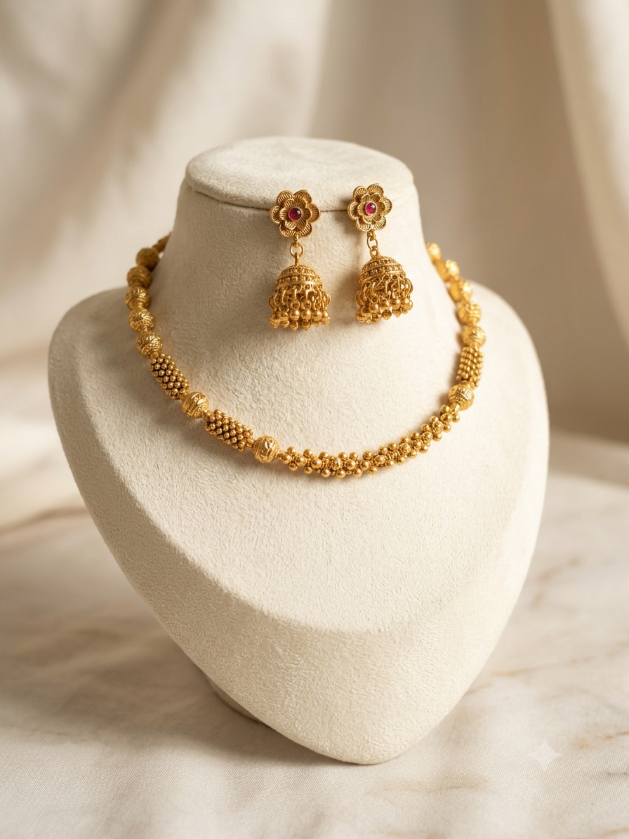 Ashtapailu Jewellery Necklace With Jhumki