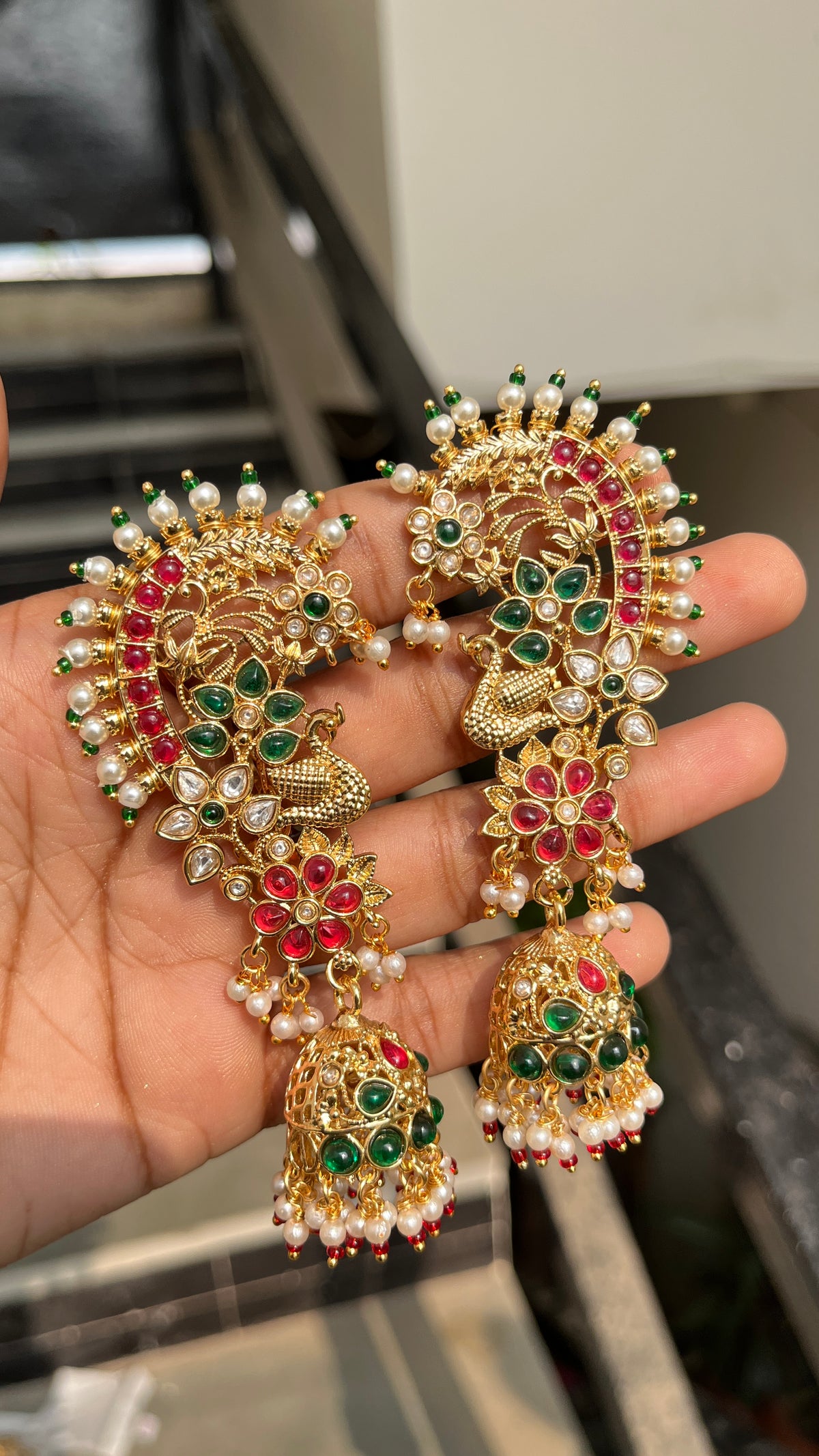 Premium Multi Peacock Ear-Cuffs