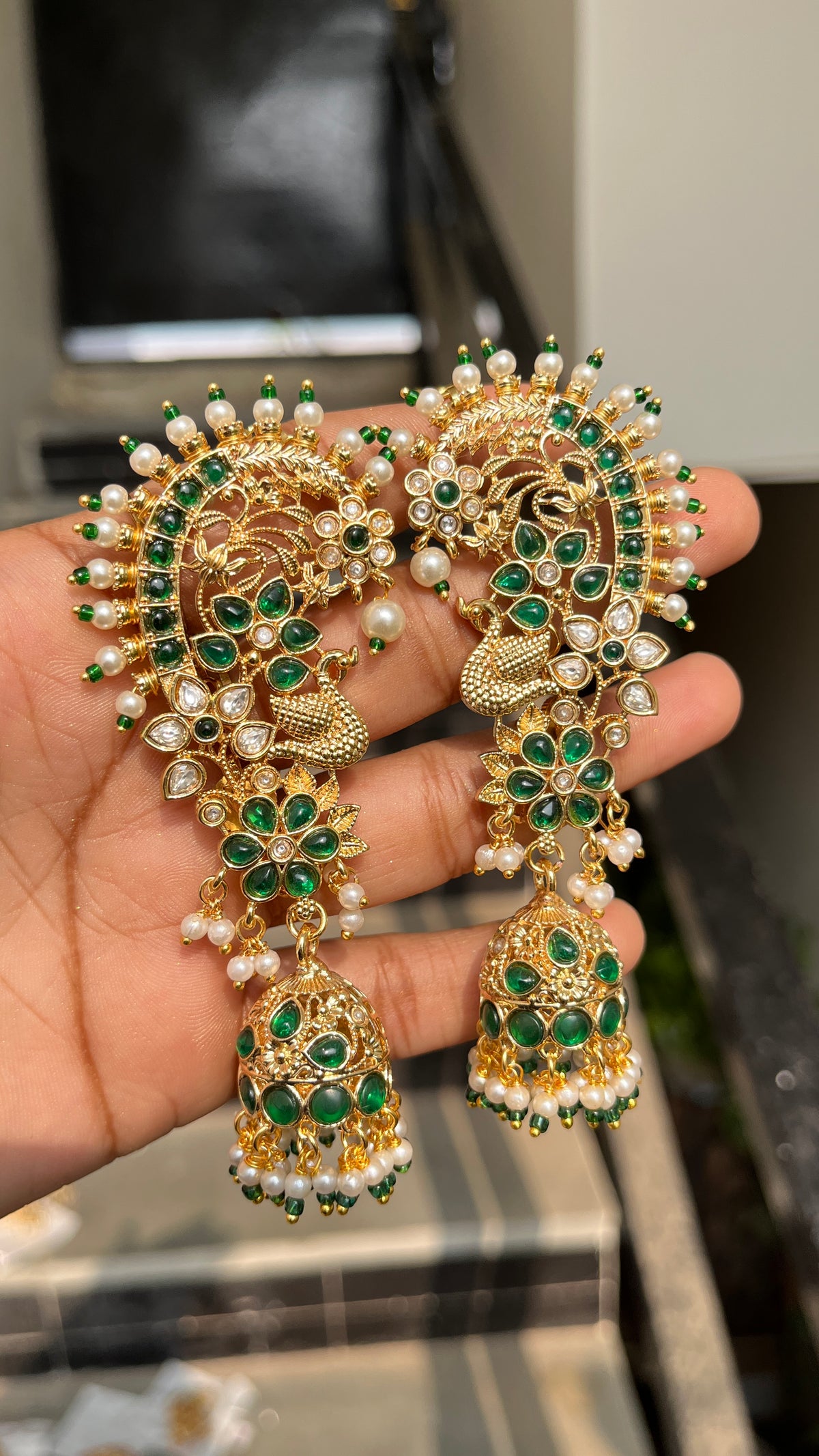 Premium Emerald Peacock Ear-Cuff