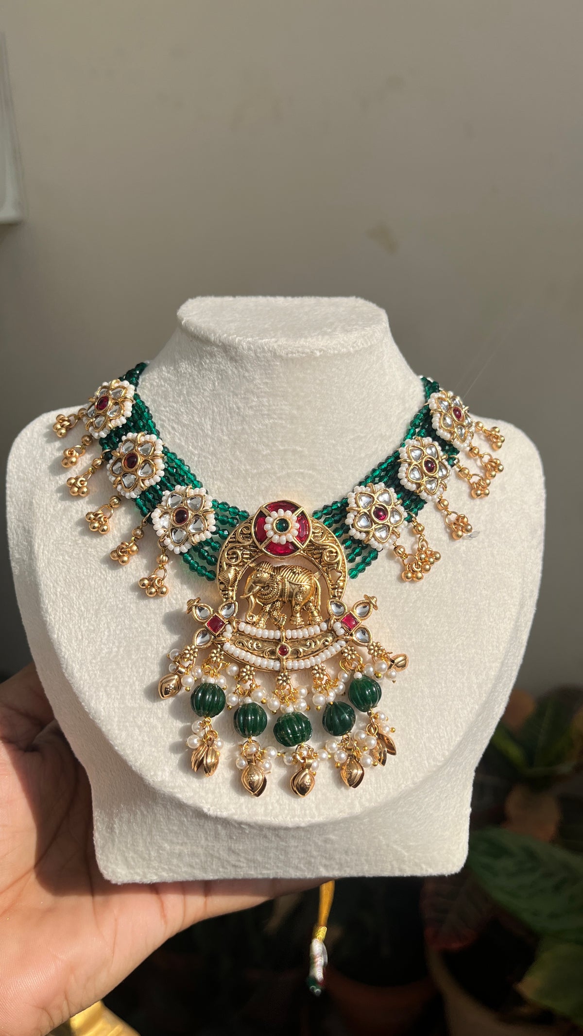 Emerald Rajwada Necklace Set