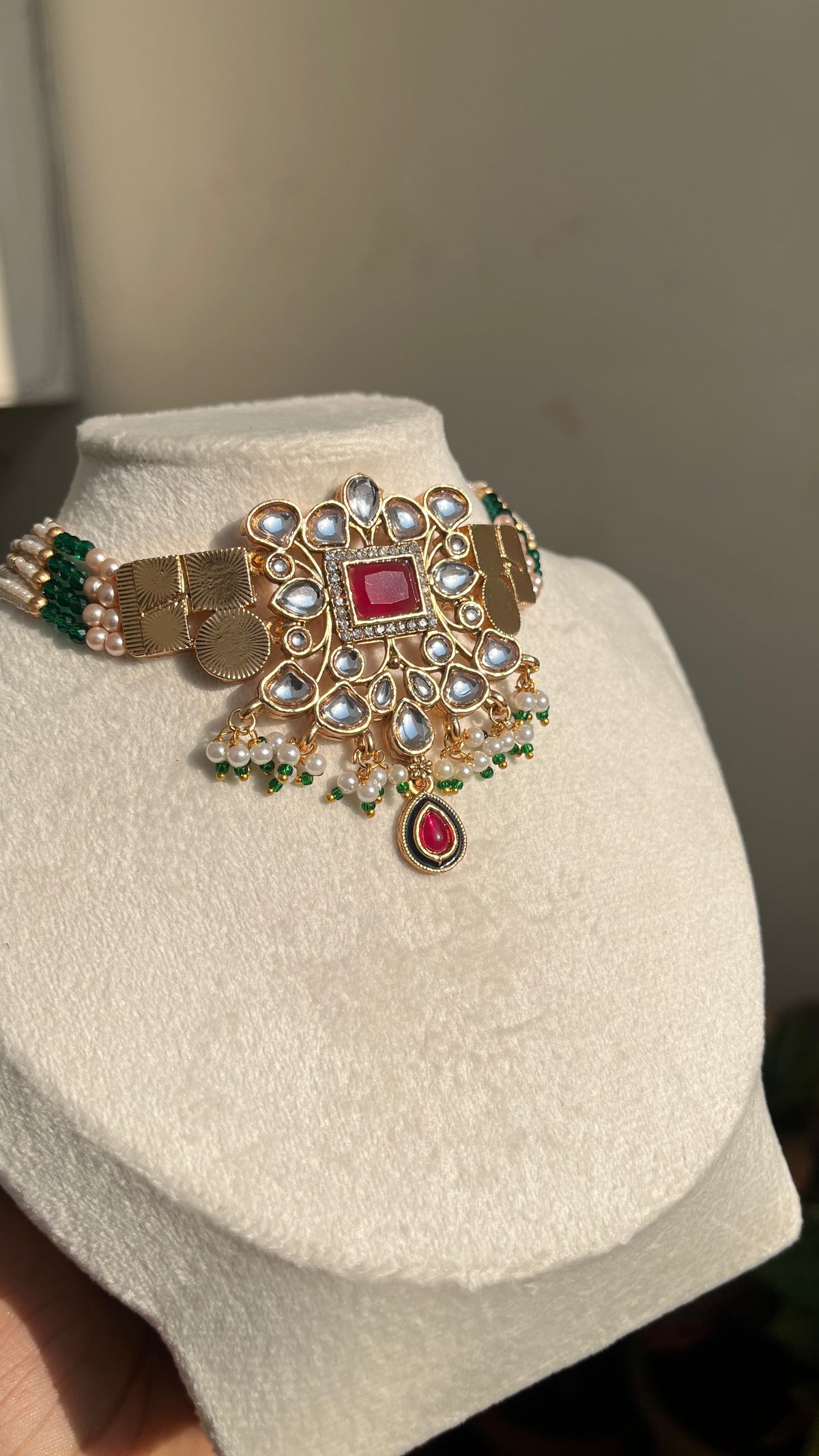 Royal Gulab-Emerald Set