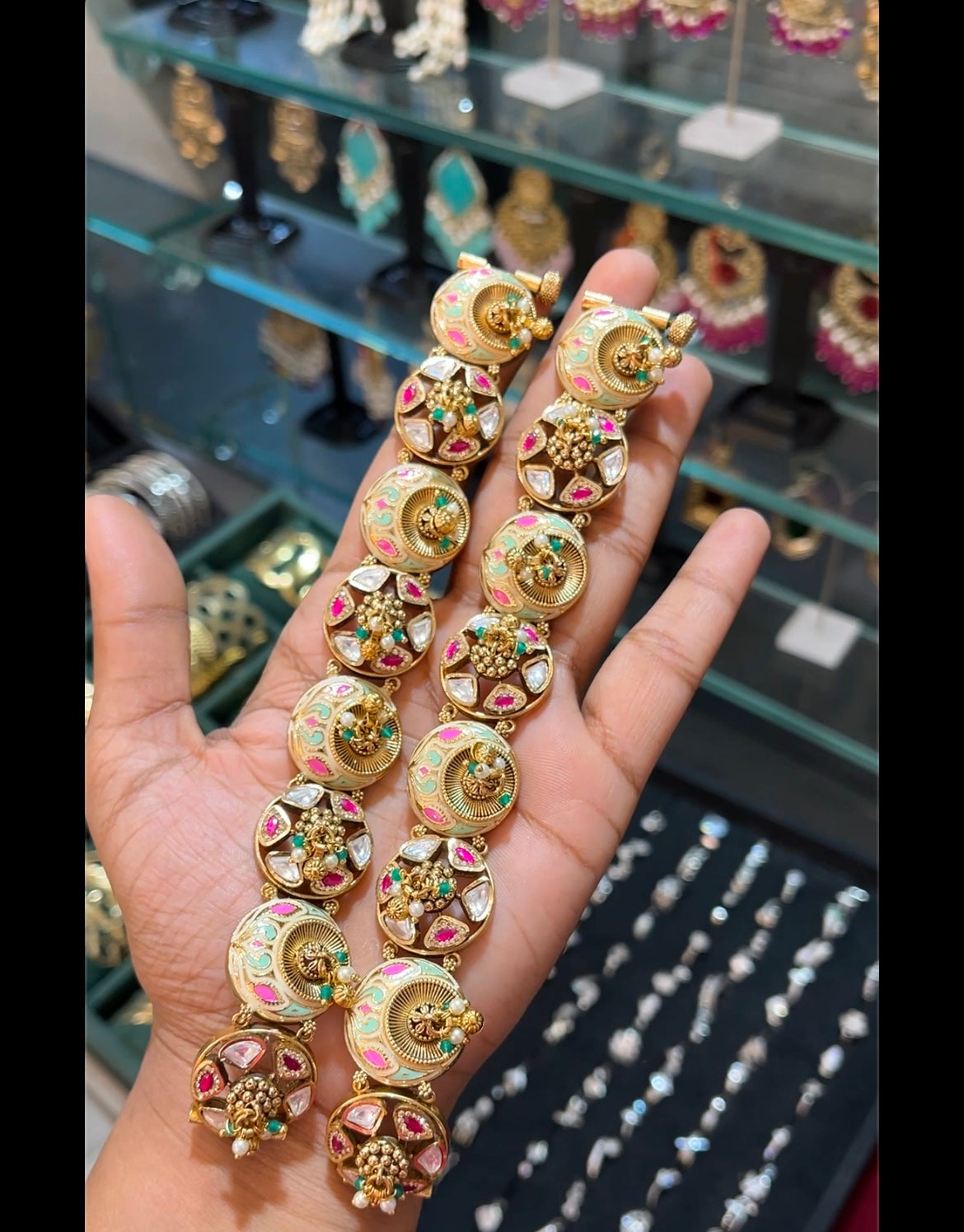 Royal Antique Meenakari Gajra set (pair)