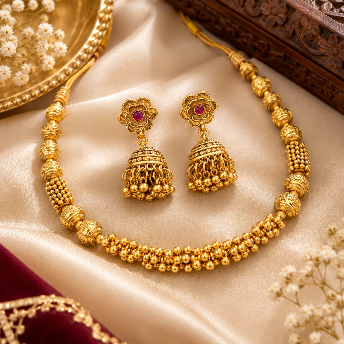 Ashtapailu Jewellery Necklace With Jhumki